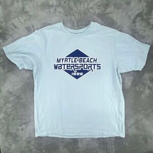 Myrtle Beach Watersports 1996 T Shirt Light Blue Graphic Tee